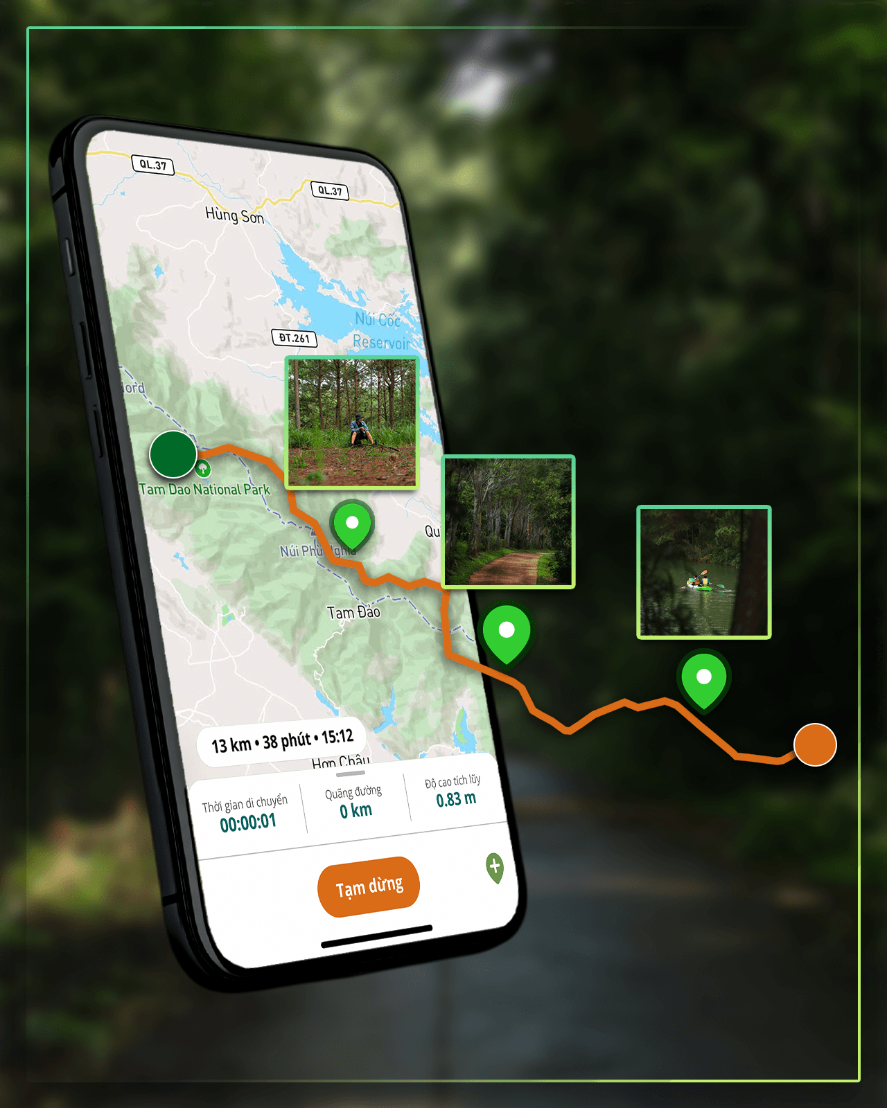 Record và Waypoint trên app ExoTrails