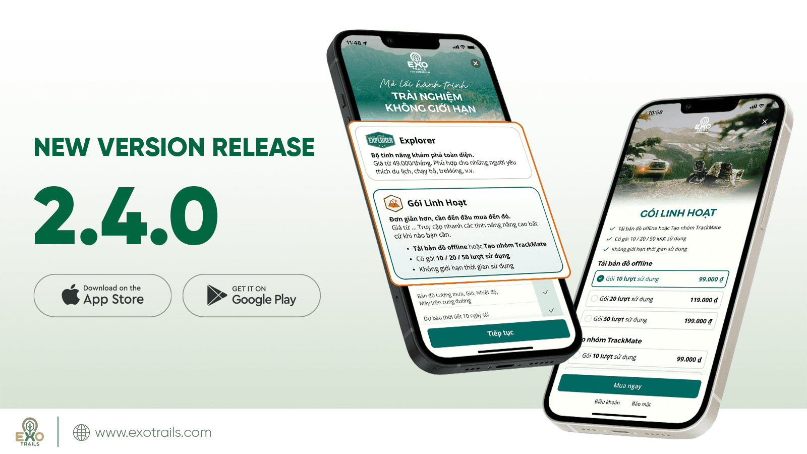 ExoTrails 2.4.0 – Tự do khám phá theo cách của bạn với Gói Linh hoạt