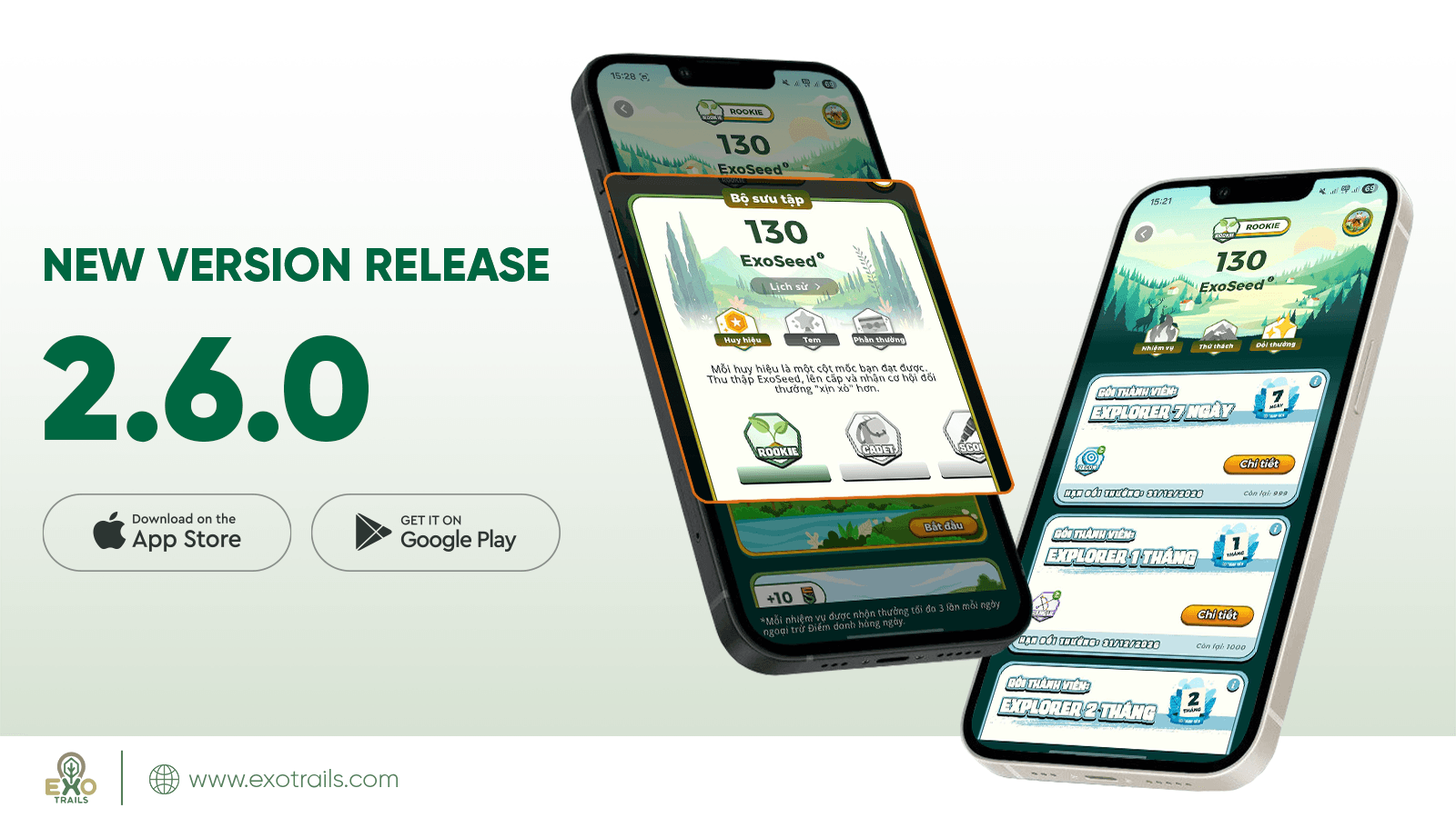 ExoTrails 2.6.0: Ra mắt tính năng đổi thưởng ExoSeed, chính thức biến hành trình thành phần thưởng