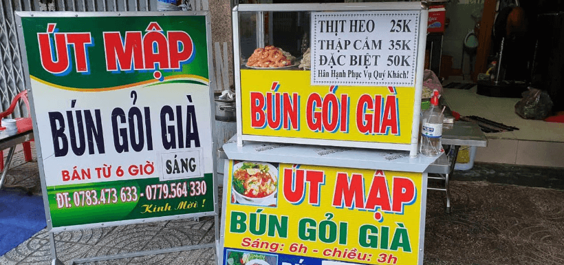 Bún gỏi già Út Mập