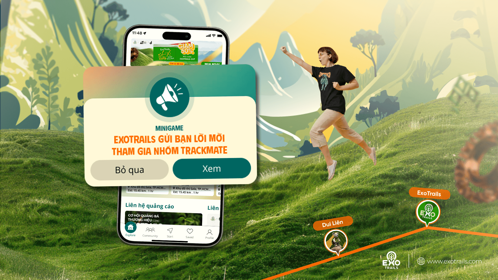 MINIGAME: EXOTRAILS GỬI BẠN LỜI MỜI THAM GIA NHÓM TRACKMATE
