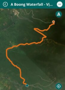 Đường đi đến thác A Boong, route to A Boong Waterfall