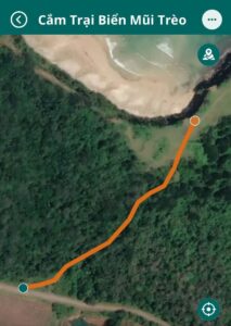 Đường đi đến bãi Cắm Trại Biển Mũi Trèo