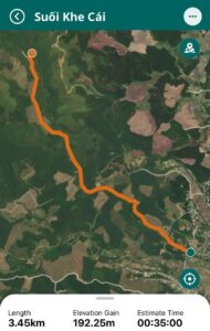 Đường đi đến Thác Khe Cái, bản đồ đến thác Khe Cái