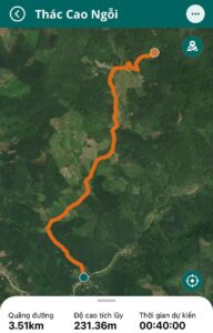 Đường đi đến Thác Cao Ngỗi