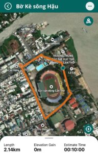 công viên bờ kè sông hậu chạy bộ, chạy bộ