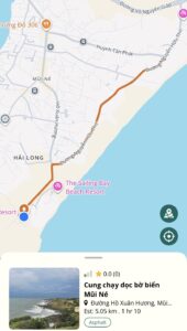 cung chạy dọc bờ biển mũi né