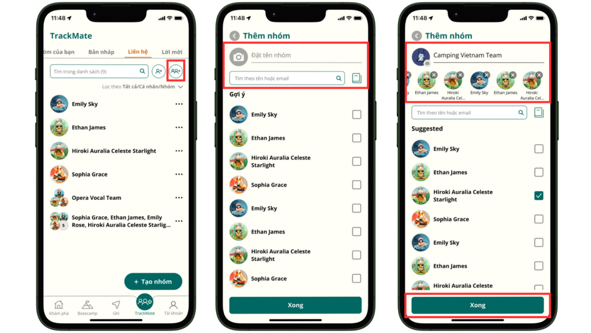 TrackMate Tính năng nhóm cho hoạt động ngoài trời
