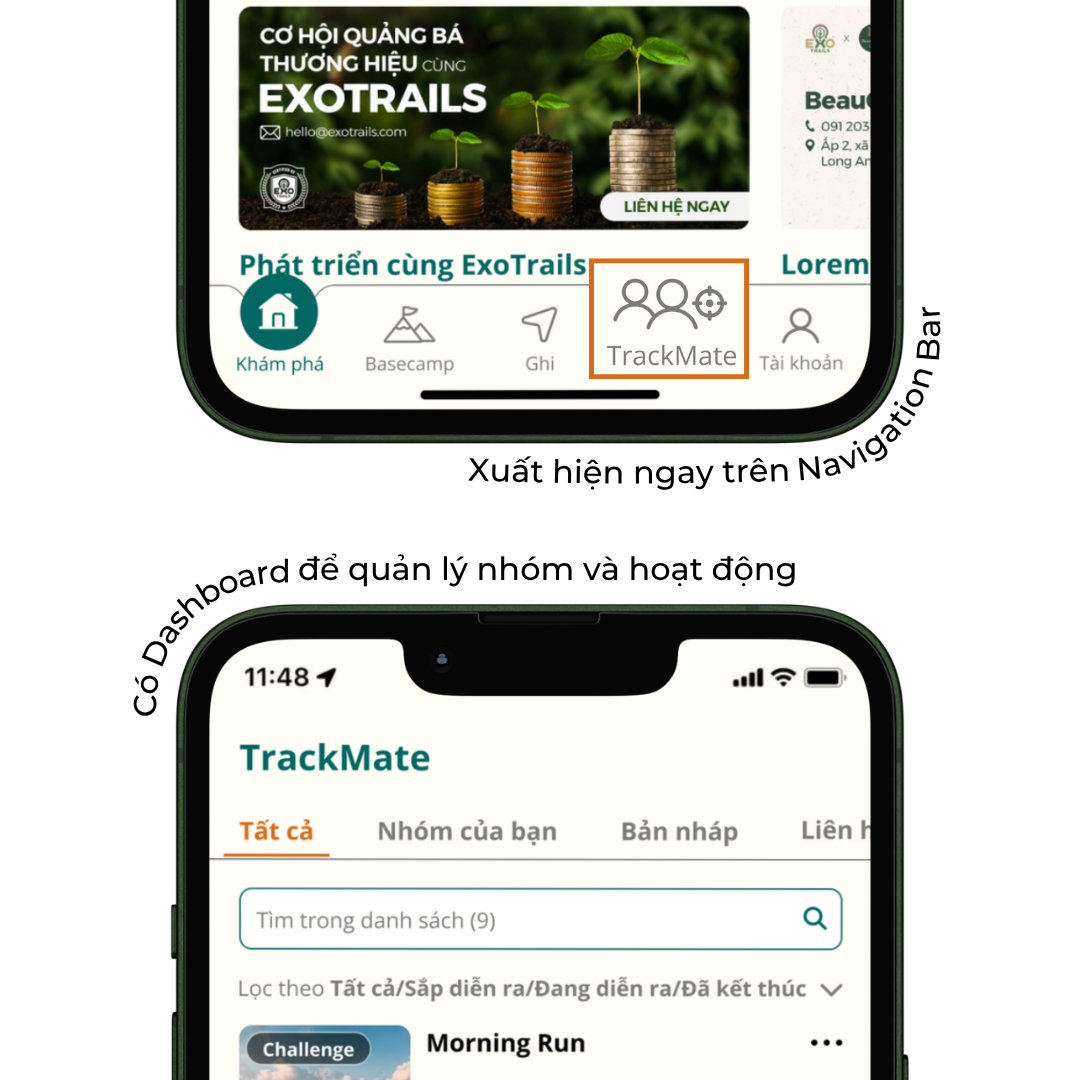 TrackMate Tính năng nhóm cho hoạt động ngoài trời